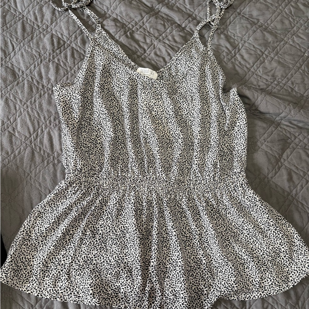 Sienna Sky Black and White Patterned Top